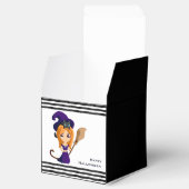Cute Witch in Paars Pet Halloween Bedankdoosjes (Geopend)