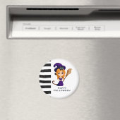 Cute Witch in Paars Pet Halloween Magneet (Insitu (Vaatwasser))