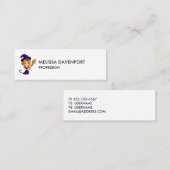 Cute Witch in Paars Pet Halloween Mini Visitekaartje (Voorkant / Achterkant)