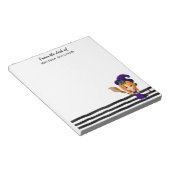 Cute Witch in Paars Pet Halloween Notitieblok (Schuin)