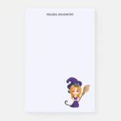 Cute Witch in Paars Pet Halloween Post-it® Notes (Voorkant)