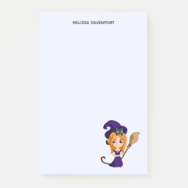 Cute Witch in Paars Pet Halloween Post-it® Notes