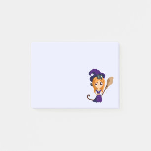 Cute Witch in Paars Pet Halloween Post-it® Notes