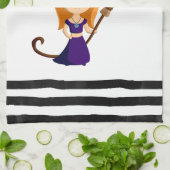 Cute Witch in Paars Pet Halloween Theedoek (Gevouwen)