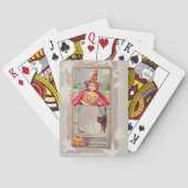 Cute Witch Jack O' Lantern Pumpkin Black Cat Speelkaarten (Achterkant)