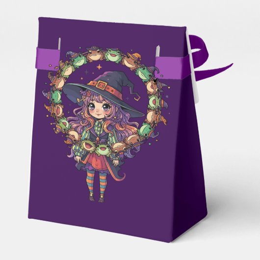 Cute Witch Juggling An Orb of Toads Bedankdoosjes (Achterkant)