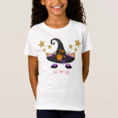 Cute Witch Kat Face Halloween T-shirt (Voorkant)