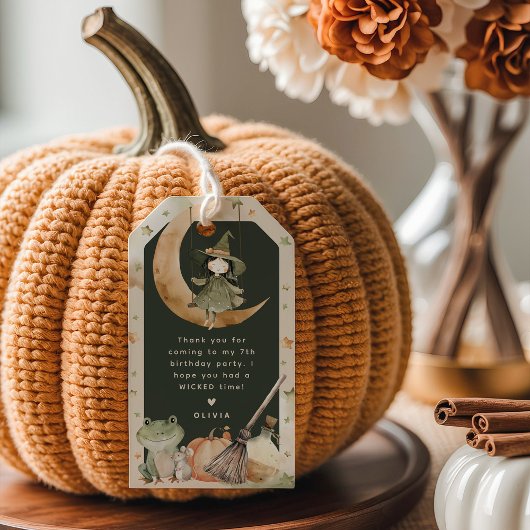 Cute Witch Kids Halloween Birthday Favor Cadeaulabel