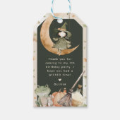 Cute Witch Kids Halloween Birthday Favor Cadeaulabel (Voorkant)