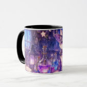 Cute Witch Kitten Mug Mok (Voorkant links)