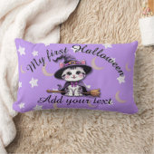 Cute Witch Kitten – Pastel Halloween Lumbar Pillow Kussen (Deken)