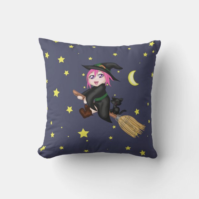 Cute Witch Kussen (Voorkant)