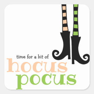 Cute Witch Leggings Boots Hocus Pocus Halloween Vierkante Sticker