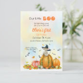 Cute Witch Mouse op de pompoen Kaart (Staand voorkant)