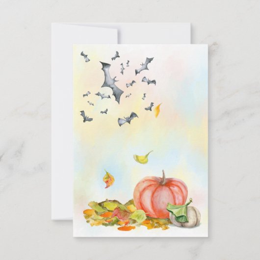 Cute Witch Mouse op de pompoen Kaart (Achterkant)