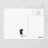 Cute Witch Orange Pumpkin Postcard Briefkaart (Achterkant)