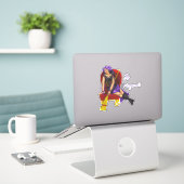  Cute Witch-paars, zwart, rood en goud Sticker (Laptop op bureau)