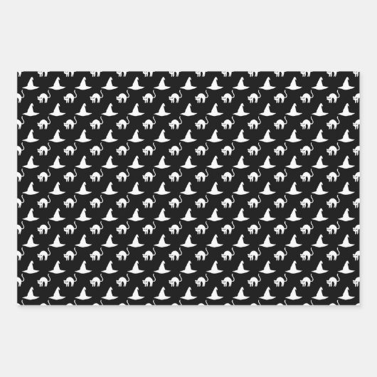 Cute Witch Pet Halloween Pattern Inpakpapier Vel (Voorkant 2)