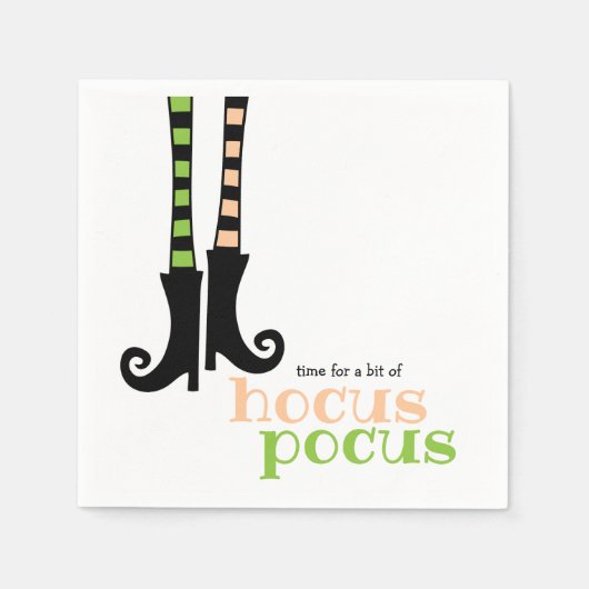 Cute Witch Stockings Boots Hocus Pocus Halloween Servet (Voorkant)