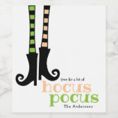 Cute Witch Stockings Boots Hocus Pocus Halloween Wijn Etiket (Enkel label)