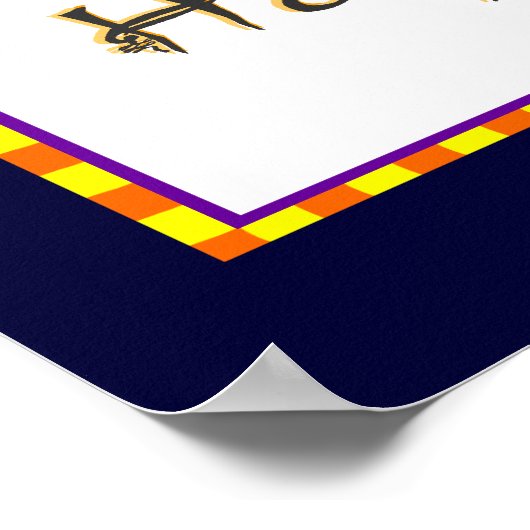 Cute Witch Swirly Moon Happy Halloween Poster (Hoek)