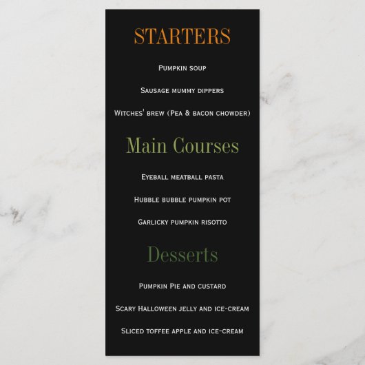 Cute Witch Toad, Halloween Menu (Achterkant)