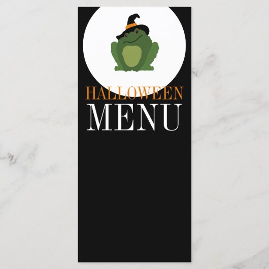 Cute Witch Toad, Halloween Menu (Voorkant)