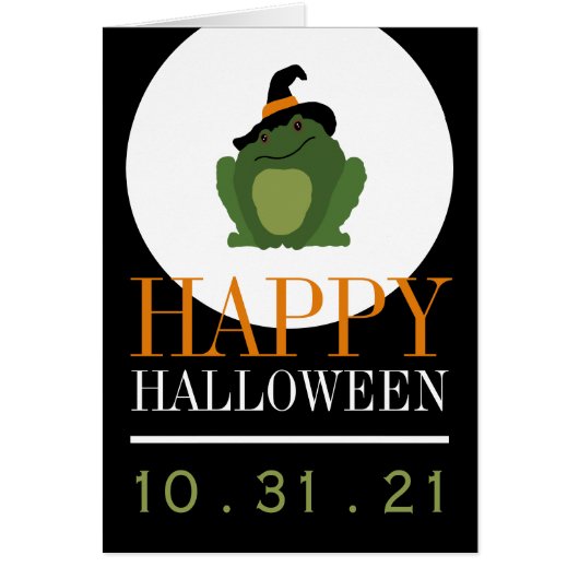 Cute Witch Toad, Happy Halloween (Voorkant)