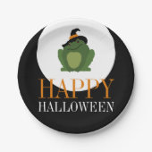 Cute Witch Toad, Happy Halloween Papieren Bordje (Voorkant)