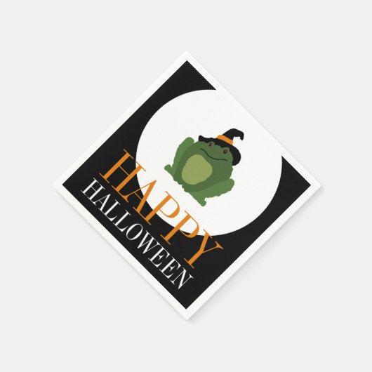 Cute Witch Toad, Happy Halloween Servet (Hoek)