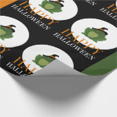 Cute Witch Toad, Happy Halloween Wrapping Paper Cadeaupapier (Hoek)