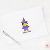 Cute Witch - Trick or treat Ovale Sticker (Envelop)
