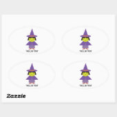 Cute Witch - Trick or treat Ovale Sticker (Vel)