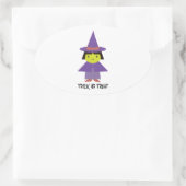 Cute Witch - Trick or treat Ovale Sticker (Tas)
