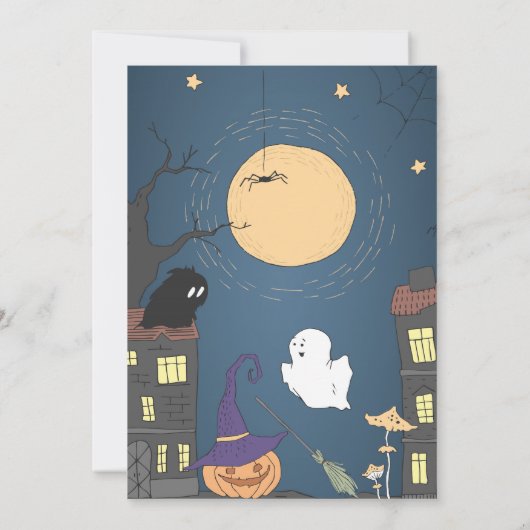 Cute Witch | Uitnodiging van Halloween Birthday (Achterkant)