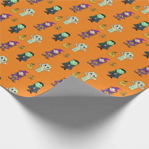 Cute Witch, Vampire en Mummy Halloween Party Cadeaupapier