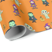 Cute Witch, Vampire en Mummy Halloween Party Cadeaupapier (Rol Hoek)