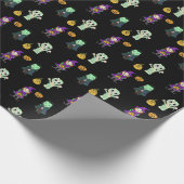 Cute Witch, Vampire en Mummy Halloween Party Cadeaupapier (Hoek)