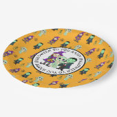 Cute Witch, Vampire en Mummy Halloween Party Papieren Bordje (Gekanteld)