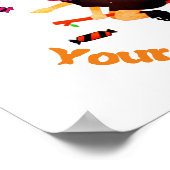 Cute Witch vliegt op haar Broom Halloween Poster (Hoek)