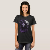 Cute Witch Wiccan Wicca Pagan Girl under Full Moon T-shirt (Voorkant volledig)