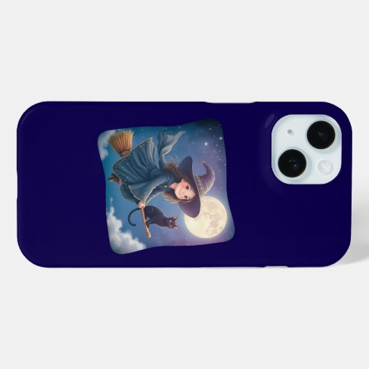 Cute Witch With Cat iPhone / iPad case (Achterkant (horizontaal))