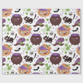 Cute Witches Brew Halloween Pattern Cadeaupapier (Vlak)