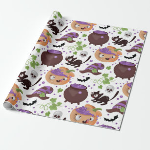 Cute Witches Brew Halloween Pattern Cadeaupapier