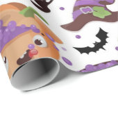 Cute Witches Brew Halloween Pattern Cadeaupapier (Rol Hoek)