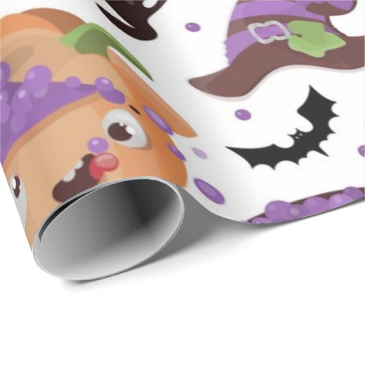 Cute Witches Brew Halloween Pattern Cadeaupapier (Rol Hoek)