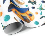 Cute Witches Pumpkin House Pattern Cadeaupapier (Rol Hoek)