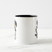 Cute Witchy Ghost on Broom Halloween Mug | Two-Sid Tweekleurige Koffiemok (Center)