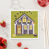 Cute Witchy Haunted Halloween Cottage  Servet (Insitu)
