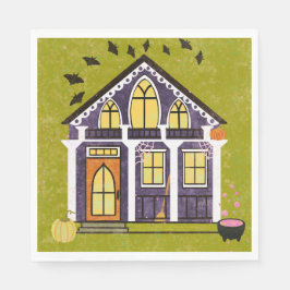 Cute Witchy Haunted Halloween Cottage  Servet
